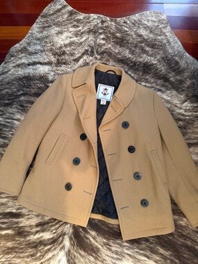 Women’s Double-Breasted Camel Peacoat Jacket
